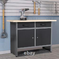 120CM Garage Work Table Tool Cabinet Chest Workbench With Storage Shelf 4 Drawer