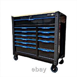 12 Drawer XXL Tool Chest Trolley With 6 Drawers Full Of Tools Plus Wood Top