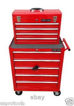 133 Us Pro Tools Red Mechanics Tool Box Chest Rollcab Steel Roller Cabinet