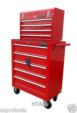133 Us Pro Tools Red Mechanics Tool Box Chest Rollcab Steel Roller Cabinet
