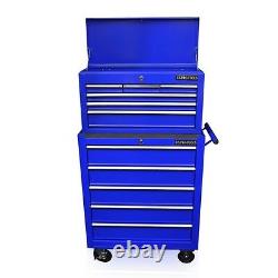 153 Us Pro Tools Blue Affordable Tool Chest Rollcab Steel Box Roller Cabinet