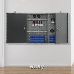 1-2 Door Wall Mount Hanging Tool Box Garage Storage Cupboard Metal Chest Cabinet