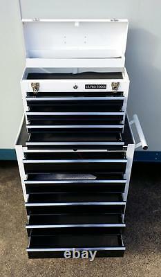 200 Us Pro Tools Black White Tool Chest Rollcab Steel Box Roller Cabinet