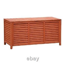 250l Storage Box Outdoor Patio Deck Wooden Garden Bench Tool Chest Container
