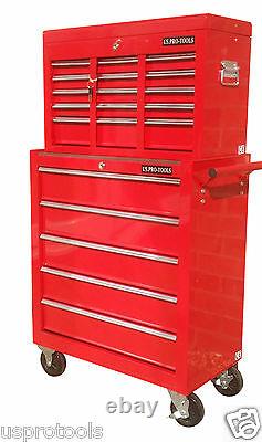 254 Us Pro Tools Red 14 Ball Bearing Drawers Tool Chest Box Roller Cabinet