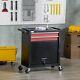 2 Drawers Tool Chest On Wheels Lockable Tool Trolley With Ball Bearing Runners
