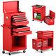 2-in-1 Detachable Toolbox Rolling Tool Chest High Capacity Tool Cabinet Red