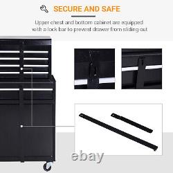 2 in 1 Metal Tool Cabinet Storage Box Cabinet 5 Drawers Pegboard Chest