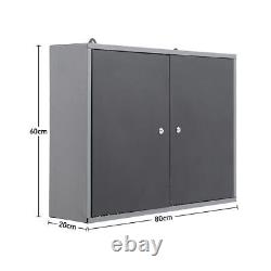 3 Door Wall Cabinet Metal Garage Storage Chest Box Tool Cupboard Unit Workshop