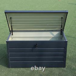 400L Large Metal Steel Storage Chest Container Box Garden Bench Tools Box Trunk