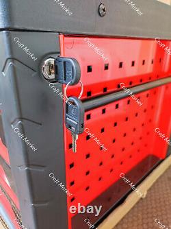 4 DRAWERS TOOLBOX WITH TOOLS ROLLER CABINET STEEL CHEST WIDMANN Deluxe Red