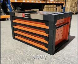 4 DRAWERS TOOL BOX WITH TOOLS ROLLER CABINET STEEL Red Deluxe CHEST
