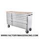 55 Brushed Stainless Steel 10 Drawer Work Bench Tool Box Chest Cabinet