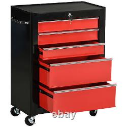 5-Drawer Metal Tool Chest Steel Tools Storage Cabinet on Wheels Garage Workshop