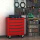 5-drawer Tool Chest On Wheels With Lock And 2 Keys For Garage Workshop Red