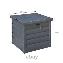 600l Large Steel Garden Storage Waterproof Chest Utility Cushion Box Shed Tools