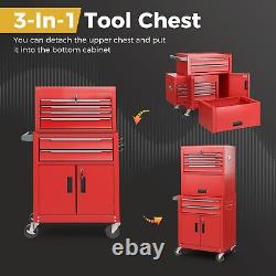 6-Drawer Rolling Tool Chest 3-in-1 Heavy-Duty Tool Storage Cabinet with Wheels