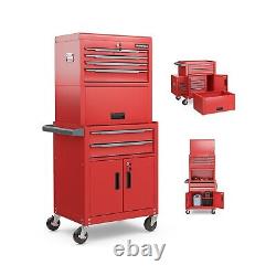 6-Drawer Rolling Tool Chest 3-in-1 Heavy-Duty Tool Storage Cabinet with Wheels