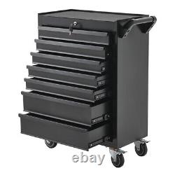 7 Drawers Roller Tool Cabinet Storage Chest Box Ball Bearing Slide Lock Roll Cab