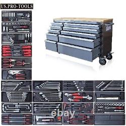 882 Us Pro Tool Chest Box Bench Stainless Steel 55! Finance Available + Tools