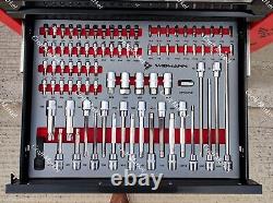 8/5 ToolBox with Tools Steel Workshop Storage Chest Carrier Tool Trolley Cabinet