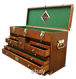 90 US Pro Tools Wooden Top Tool Box Tool Chest Wood Cabinet Engineer Machinists