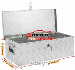990x330x260mm Tool Box Chequer Plate Site Chest Van Truck Lorry Pickup Storage