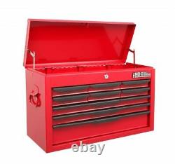 9 Drawer Heavy Duty Tool Chest Red Storage Top Box Cabinet Hilka Garage Lockable