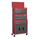Ap2200bbstack Topchest, Mid-box Tool Chest & Rollcab 9 Drawer Stack Red
