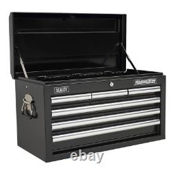 AP33069B Sealey Topchest 6 Drawer with Ball Bearing Runners Black