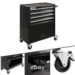 AREBOS Roller Tool Cabinet Storage 4 Drawers Toolbox Tool Chest, Trolley Black