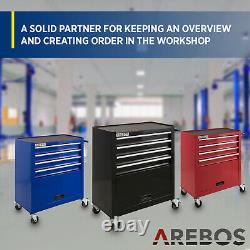 AREBOS Roller Tool Cabinet Storage 4 Drawers Toolbox Tool Chest, Trolley Black