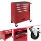 Arebos Roller Tool Cabinet Storage 4 Drawers Toolbox Tool Chest, Trolley Red