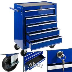 AREBOS Roller Tool Cabinet Storage 5 Drawers Toolbox Tool Chest, Trolley Blue