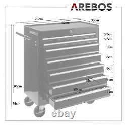 AREBOS Roller Tool Cabinet Storage 7 Drawers Toolbox Tool Chest, Trolley