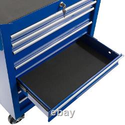 AREBOS Roller Tool Cabinet Storage 7 Drawers Toolbox Tool Chest, Trolley Blue