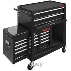 AREBOS Roller Tool Cabinet Storage 9 Drawers Toolbox Tool Chest, Trolley Black