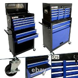 AREBOS Roller Tool Cabinet Storage 9 Drawers Toolbox Tool Chest, Trolley Blue