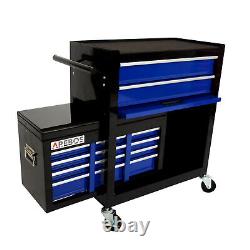 AREBOS Roller Tool Cabinet Storage 9 Drawers Toolbox Tool Chest, Trolley Blue