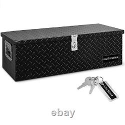 ARKSEN 30 Inch Heavy Duty BLACK Aluminum Diamond Plate Tool Box Chest Box