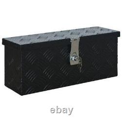 Aluminium Box Tool Organiser Transport Garage Trunk Trailer Storage Chest Black