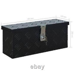 Aluminium Box Tool Organiser Transport Garage Trunk Trailer Storage Chest Black