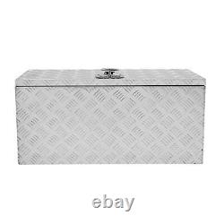 Aluminium Tool Box 102L Lockable Chest 2 Keys Trailer Truck Van Locker Boxes