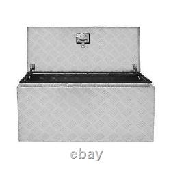 Aluminium Tool Box 102L Lockable Chest 2 Keys Trailer Truck Van Locker Boxes