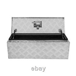 Aluminium Tool Box 35L Lockable Chest 2 Keys Trailer Truck Van Locker Boxes