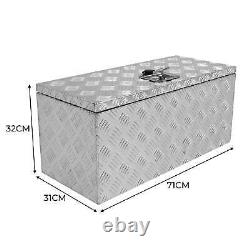 Aluminium Tool Box 70L Lockable Chest 2 Keys Trailer Truck Van Locker Boxes