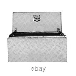 Aluminium Tool Box 70L Lockable Chest 2 Keys Trailer Truck Van Locker Boxes