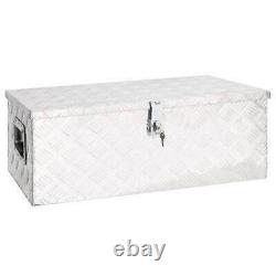 Aluminium Trailer Box Tool Storage Cabinet Lockable Chest Trunk Organiser 80 cm