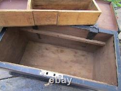 Antique Wooden Carpenters Tool Chest Small Storage Chest Edwardian Era Original