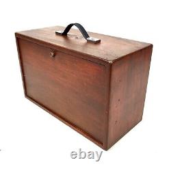 Antique Wooden Engineers Toolbox / Tool Box / Cabinet Storage Chest